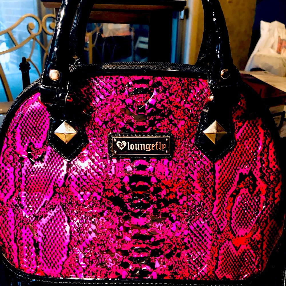 Rare Loungefly Sugar Skull Snake Print Handbag